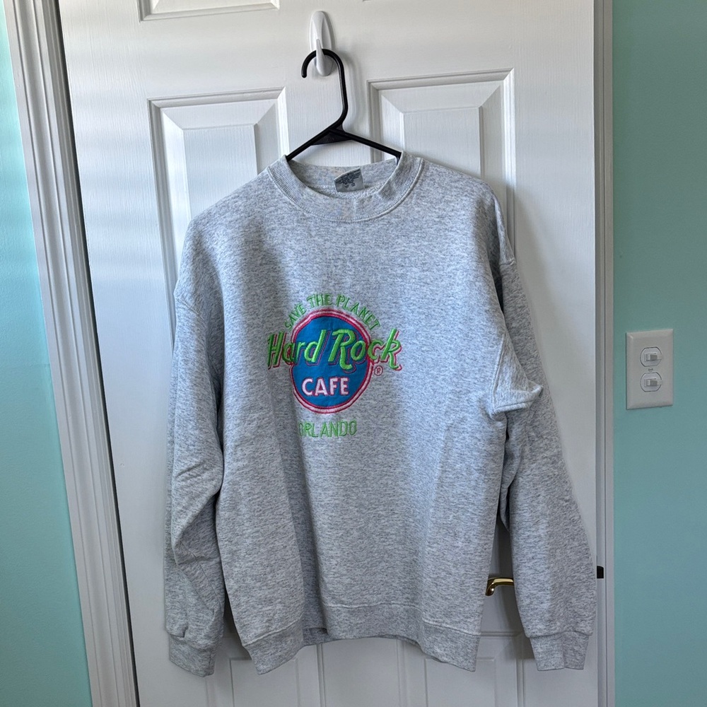 Vintage Hard Rock Cafe Light Gray Crewneck Sweatshirt